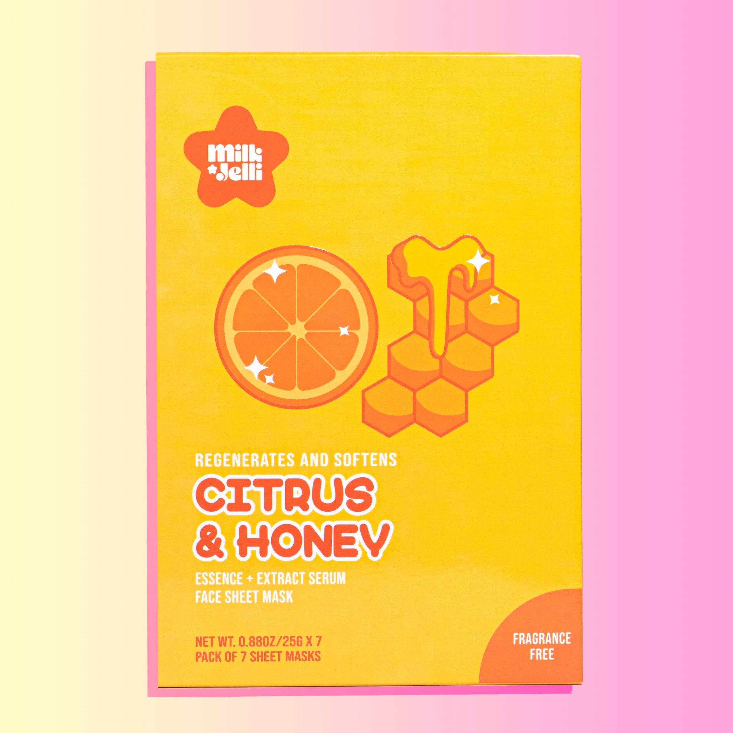 Milk Jelli Citrus + Honey Face Mask (7/Box) Camille Beckman Wholesale