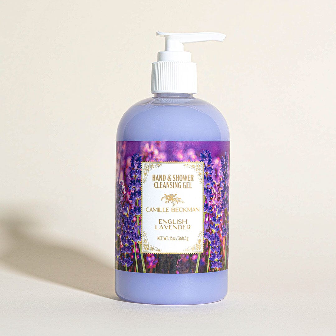 Hand and Shower Cleansing Gel 13oz English Lavender (6/case) Pump Soap Camille Beckman