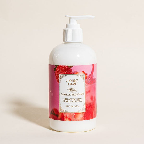 Silky Body Cream 13oz Strawberry Italian Soda (6/case) Camille Beckman Wholesale 