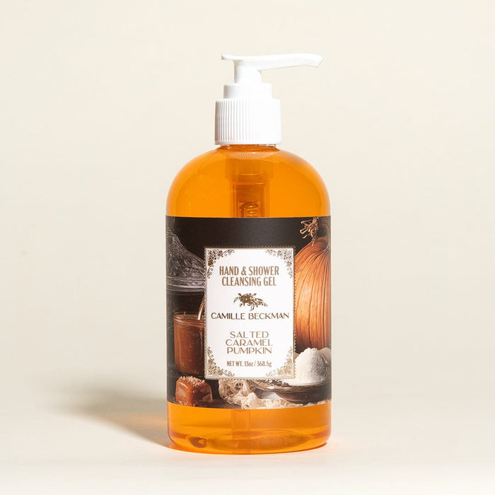 Hand and Shower Cleansing Gel 13oz Salted Caramel Pumpkin (6/case) Camille Beckman Wholesale 