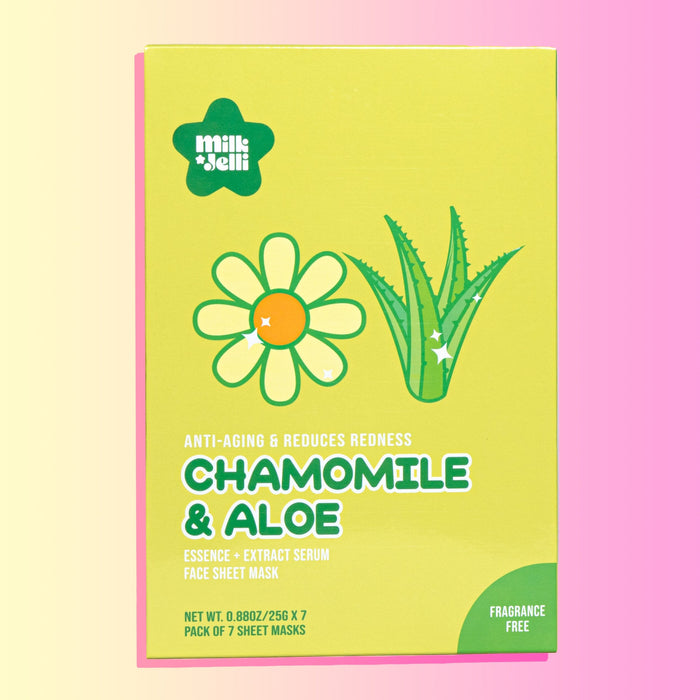 Milk Jelli Chamomile + Aloe Face Mask (7/Box) Camille Beckman Wholesale 