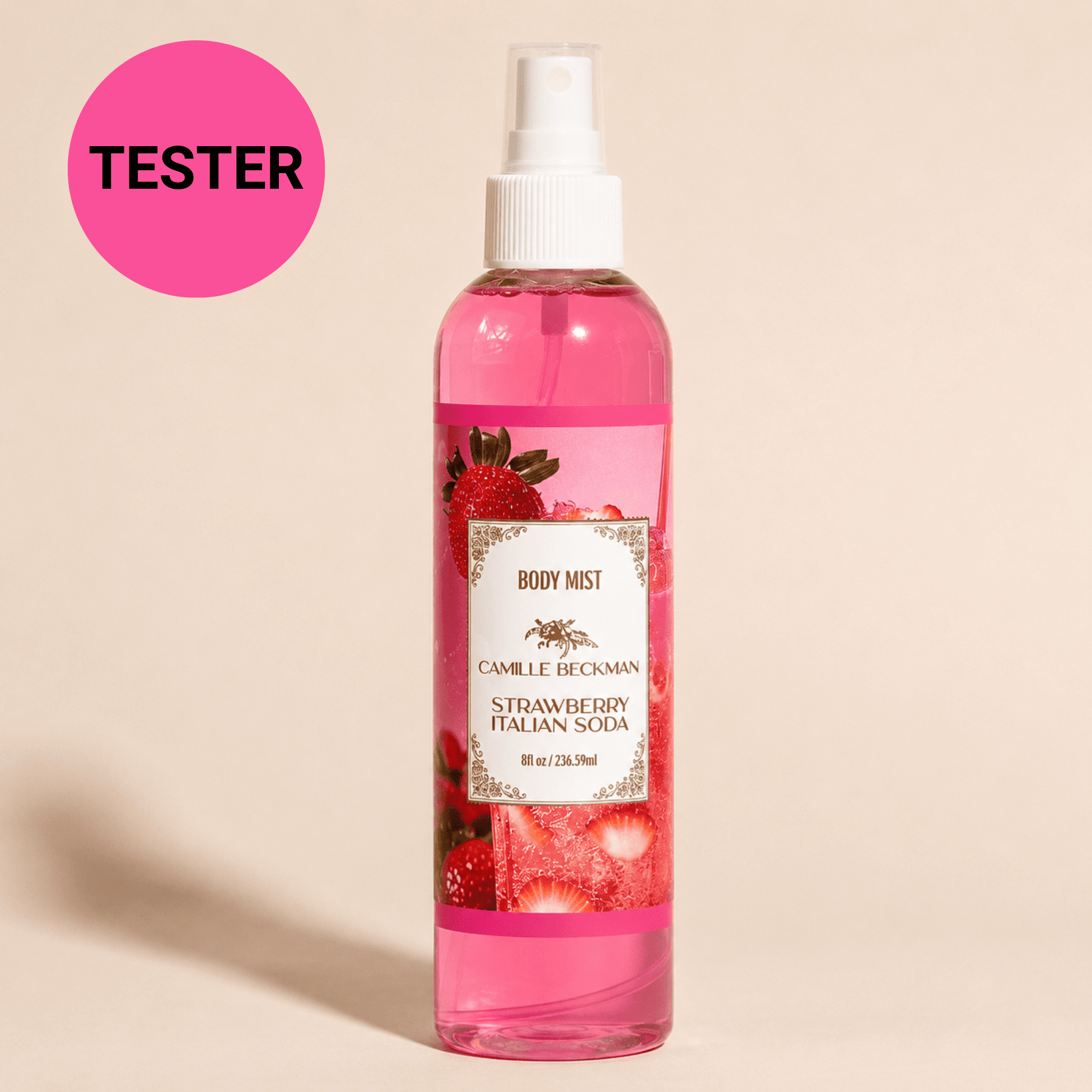 Fragrant Body Mist 8oz Strawberry Italian Soda (Tester) Camille Beckman Wholesale 