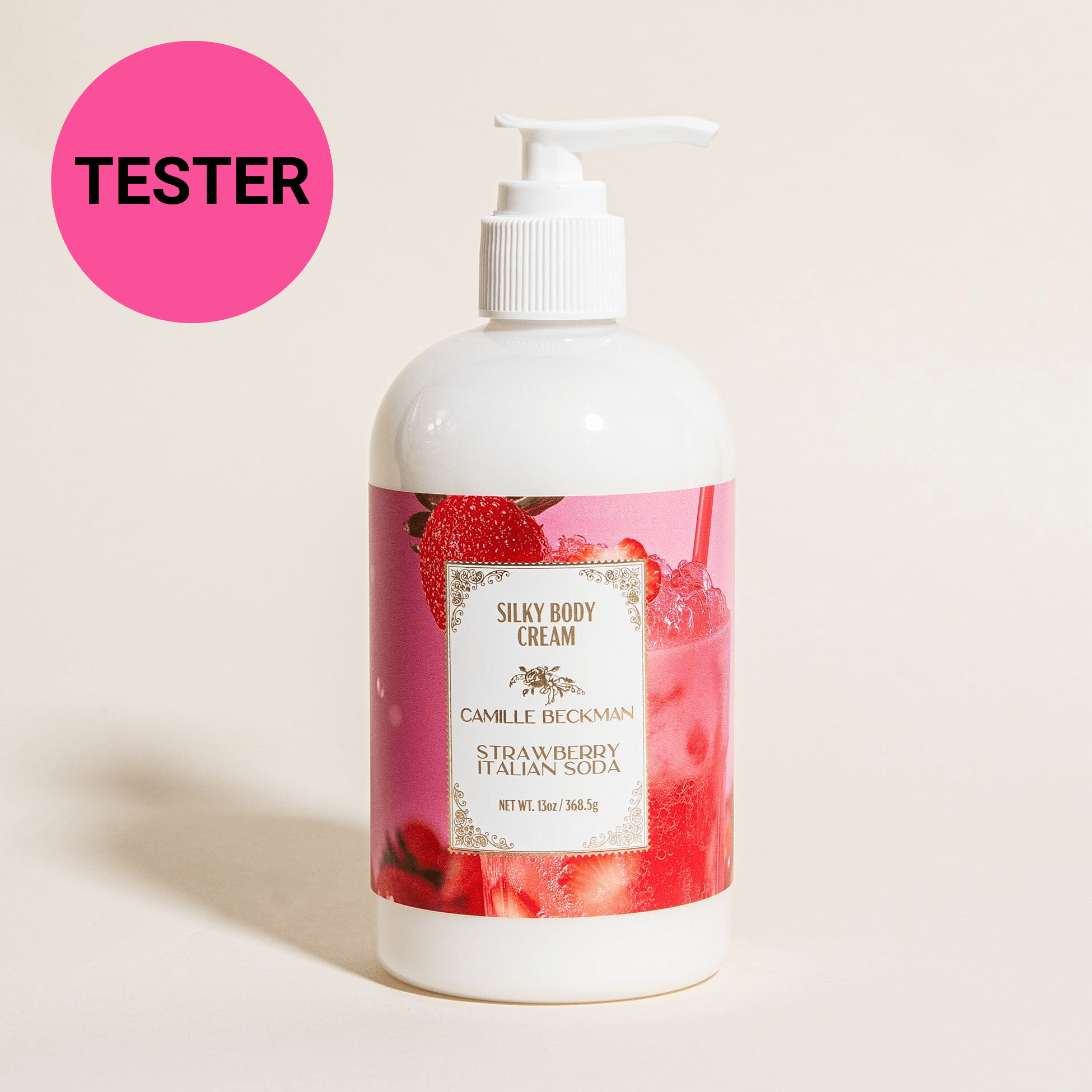 Silky Body Cream 13oz Strawberry Italian Soda (Tester) Camille Beckman Wholesale 