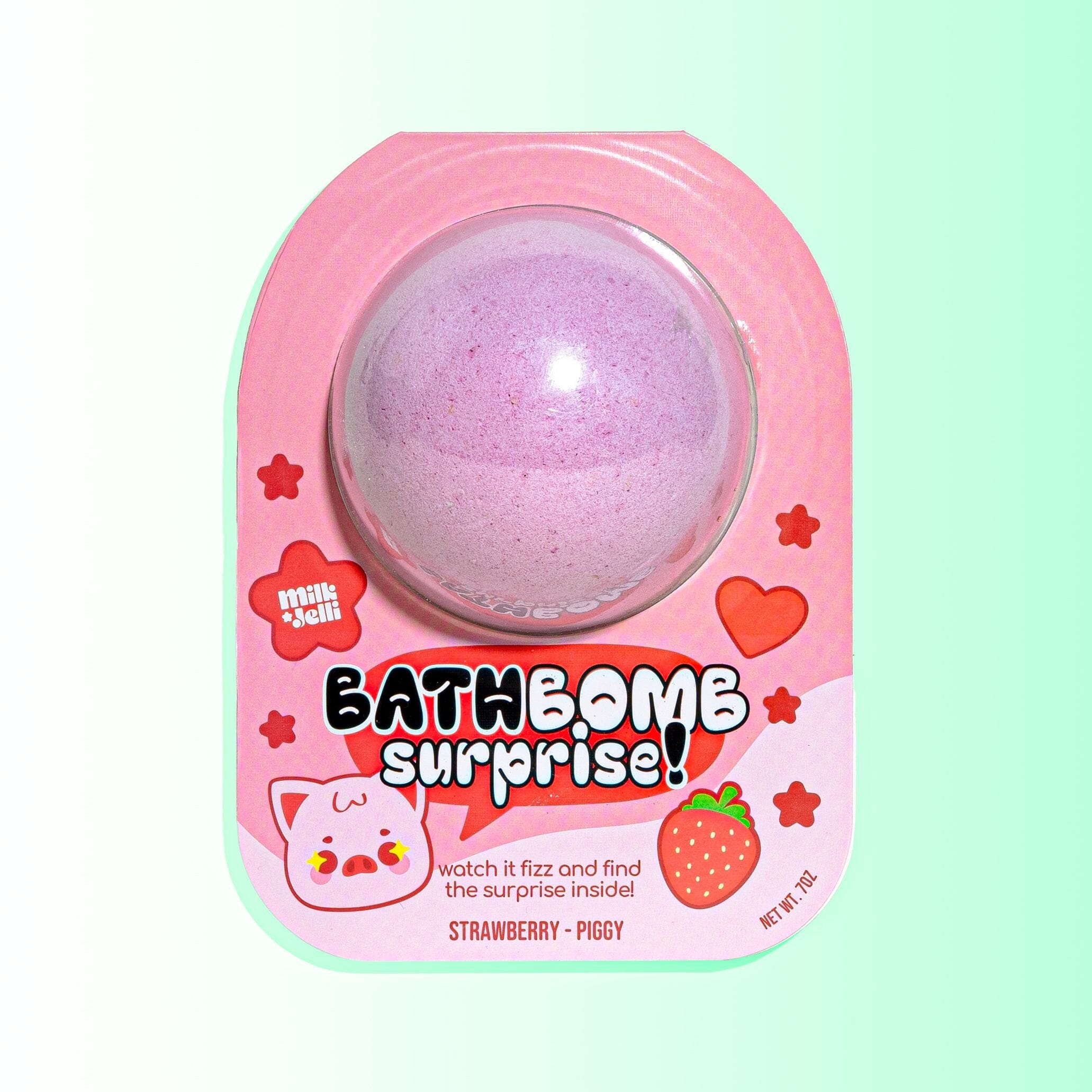 Bath Bomb Suprise! Strawberry - Piggy (6/Case) Camille Beckman Wholesale 